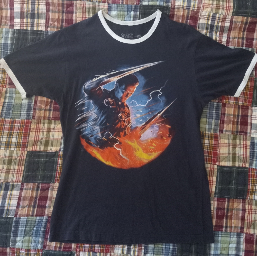 Terminator 2 Judgement Day Men's Medium (Navy/White) Ringer T-Shirt